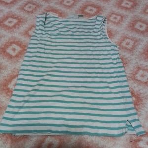 Teal and white tank